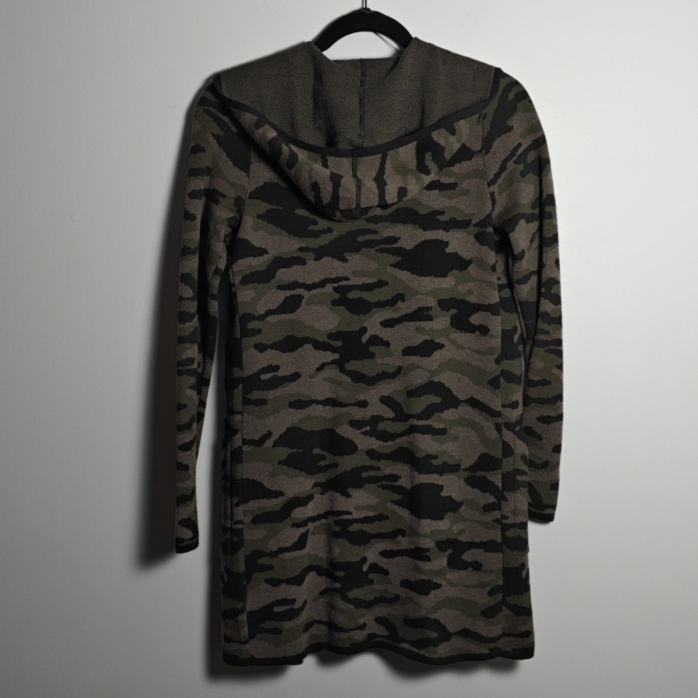RACHEL ZOE Camouflage Hooded Open Knit Long Sleeve Cardigan Sweater Size XS - Picture 10 of 16
